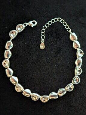 925 Sterling Silver Beaded Bracelet Quiet Luxury Pebbles